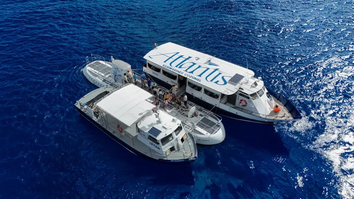 Real Atlantis XII submarine navigating on the surface